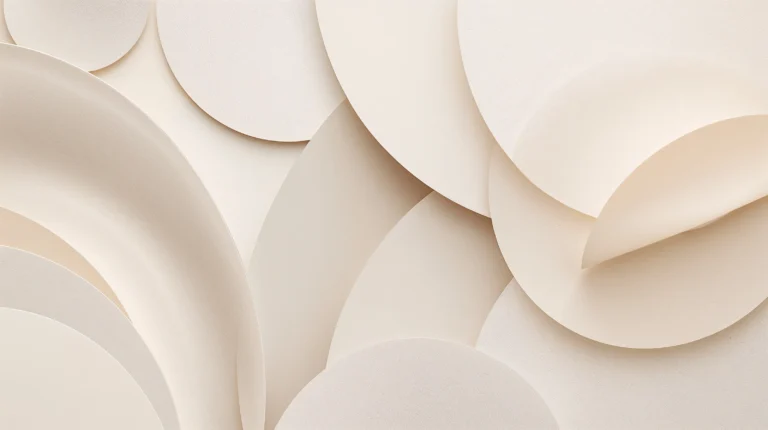 Soft abstract illustration representing a calm pause moment with gentle circular forms and a muted palette
